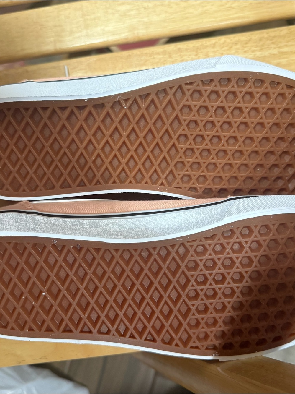 Vans Peach Canvas Low-Top Sneakers with White Stripe - Picture 2 of 2